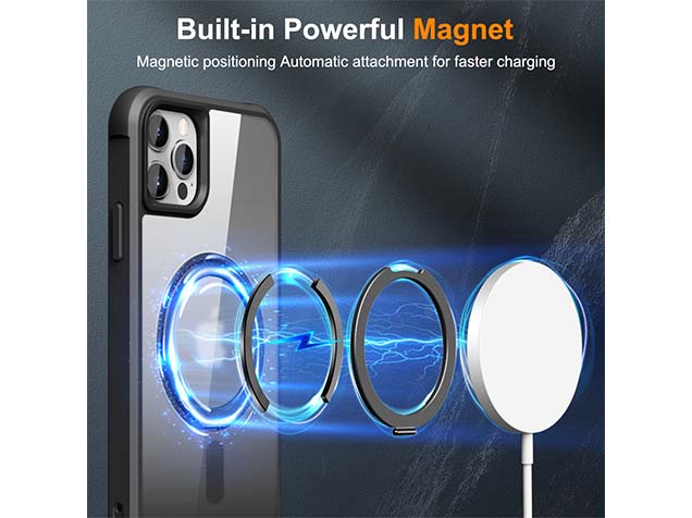 Magnetic Ring Stand Case for iPhone 12 Pro - Smoky Black