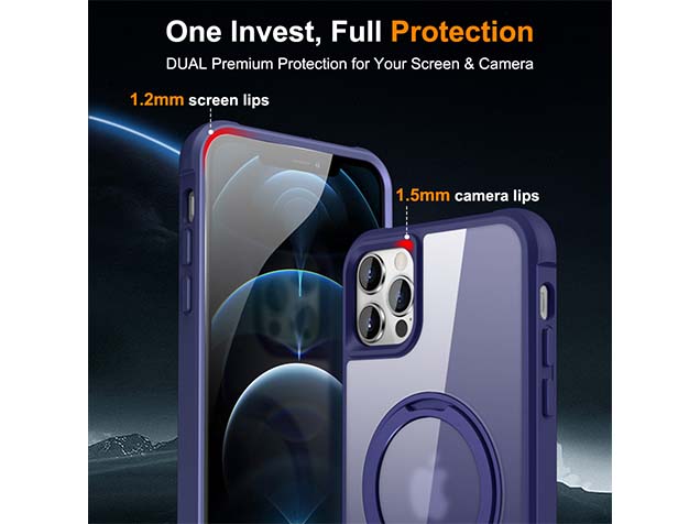 Magnetic Ring Stand Case for iPhone 12 Pro - Cobolt Blue