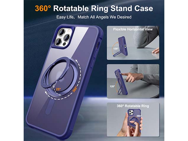 Magnetic Ring Stand Case for iPhone 12 Pro - Cobolt Blue