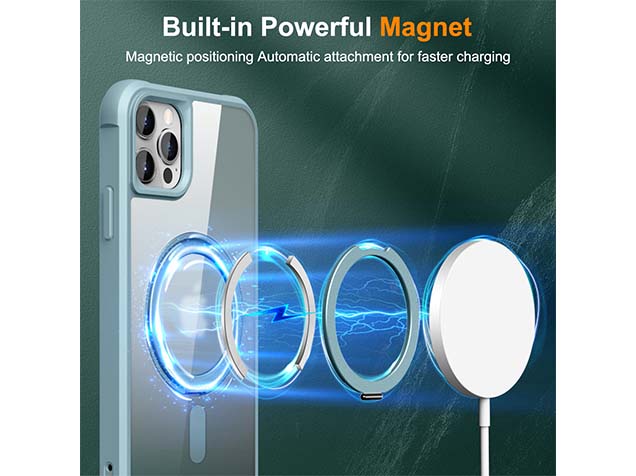 Magnetic Ring Stand Case for iPhone 12 Pro Max - Ice Blue