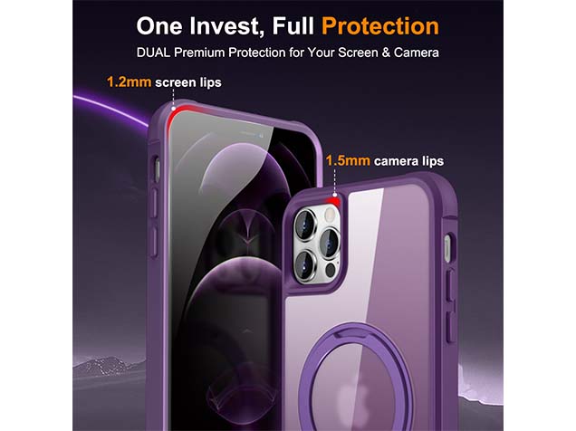 Magnetic Ring Stand Case for iPhone 12 Pro Max - Purple