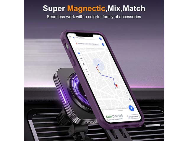 Magnetic Ring Stand Case for iPhone 12 Pro Max - Purple