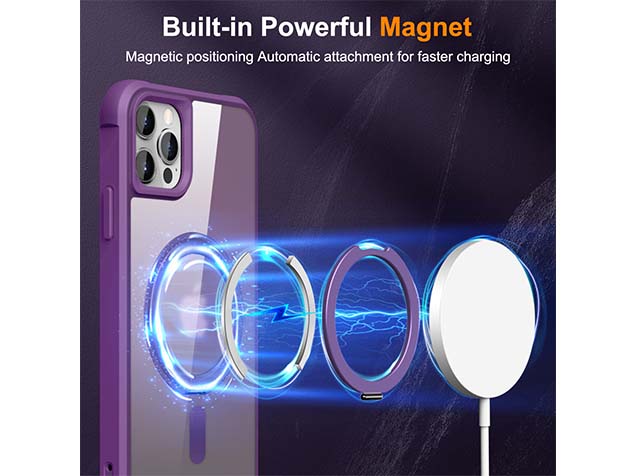 Magnetic Ring Stand Case for iPhone 12 Pro Max - Purple