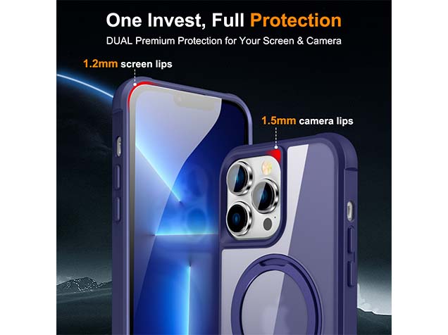 Magnetic Ring Stand Case for iPhone 13 Pro - Cobolt Blue