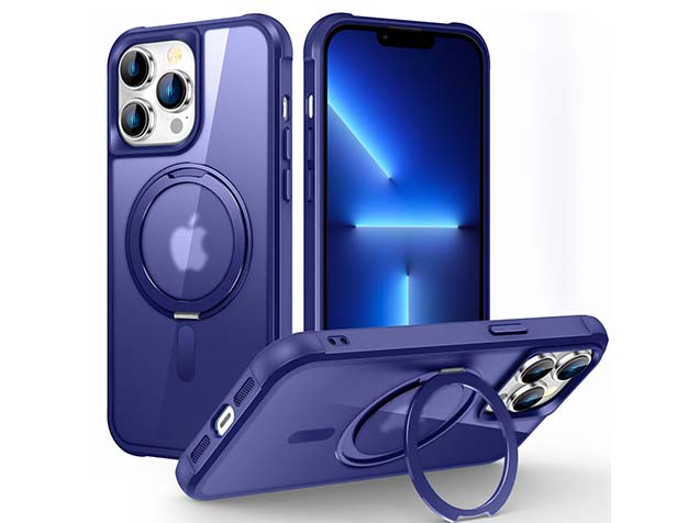 Magnetic Ring Stand Case for iPhone 13 Pro Max - Cobolt Blue Hard Case