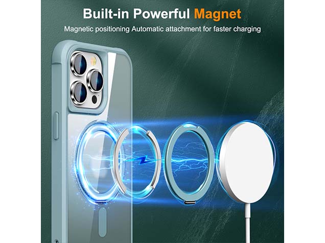 Magnetic Ring Stand Case for iPhone 13 Pro Max - Ice Blue