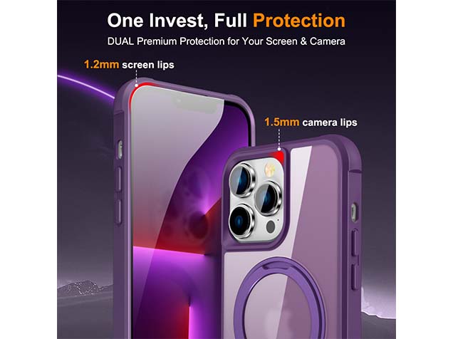 Magnetic Ring Stand Case for iPhone 13 Pro Max - Purple