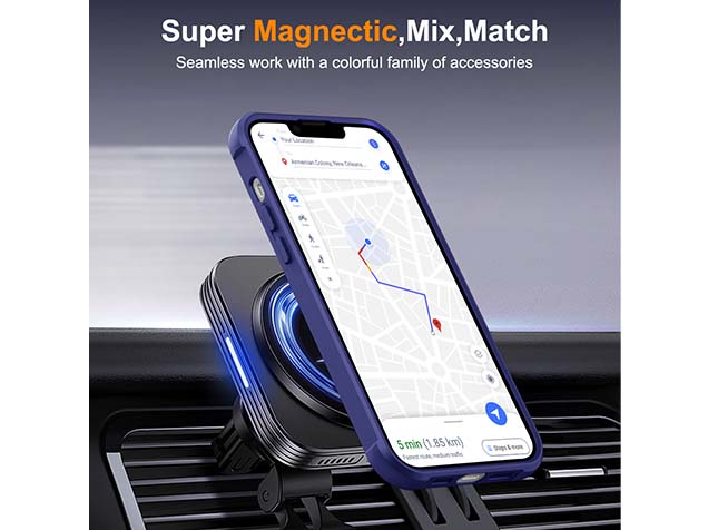 Magnetic Ring Stand Case for iPhone 14 Plus - Cobolt Blue