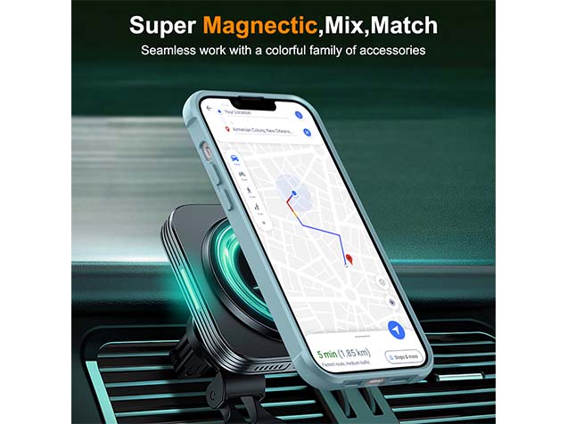 Magnetic Ring Stand Case for iPhone 14 Plus - Ice Blue