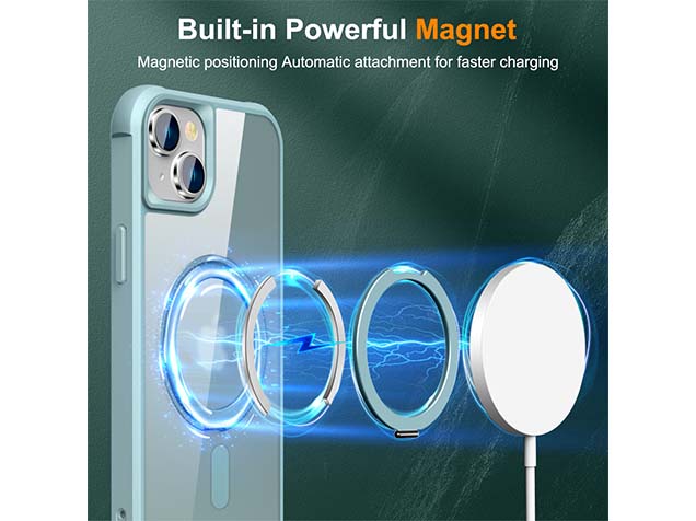 Magnetic Ring Stand Case for iPhone 14 Plus - Ice Blue