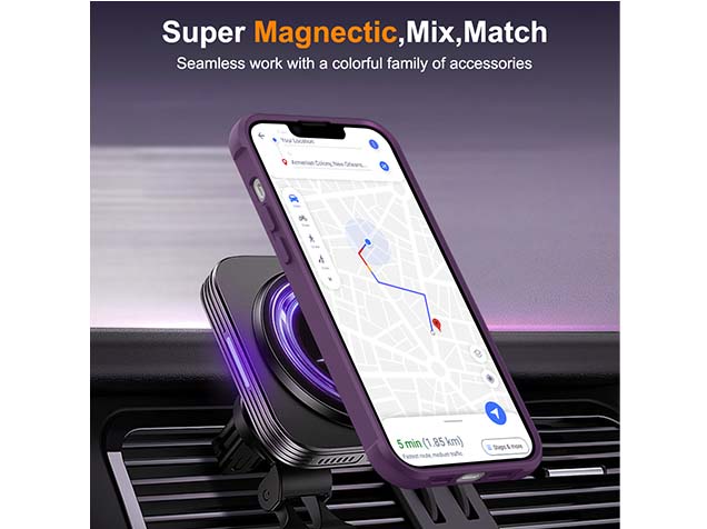 Magnetic Ring Stand Case for iPhone 14 Plus - Purple