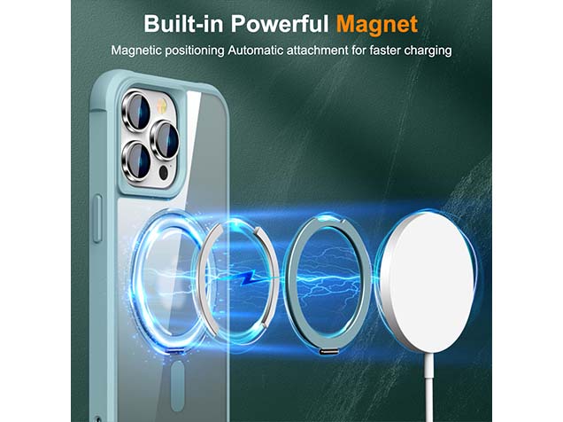 Magnetic Ring Stand Case for iPhone 14 Pro - Ice Blue