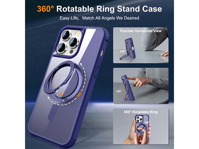 Magnetic Ring Stand Case for iPhone 14 Pro Max - Cobolt Blue