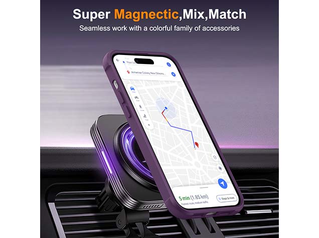 Magnetic Ring Stand Case for iPhone 14 Pro Max - Purple