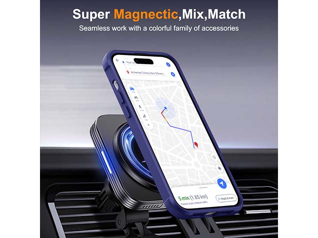 Magnetic Ring Stand Case for iPhone 15 - Cobolt Blue