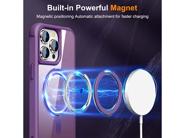 Magnetic Ring Stand Case for iPhone 15 Pro - Purple