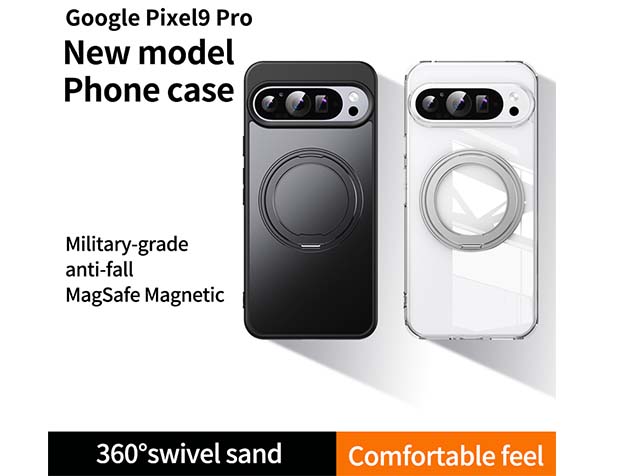 Magnetic Ring Stand Case for Google Pixel 9 Pro - Black