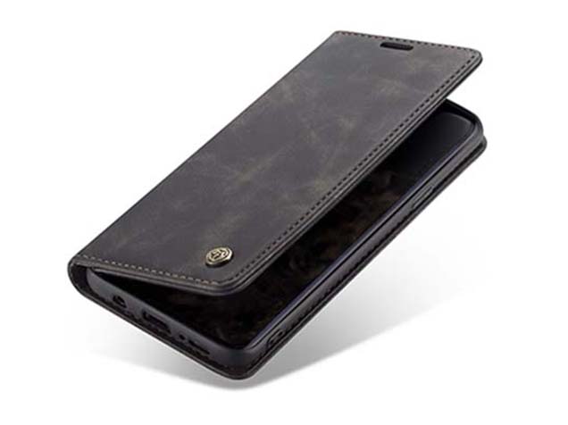 CaseMe Slim Synthetic Leather Wallet Case with Stand for Samsung Galaxy XCover7 - Charcoal
