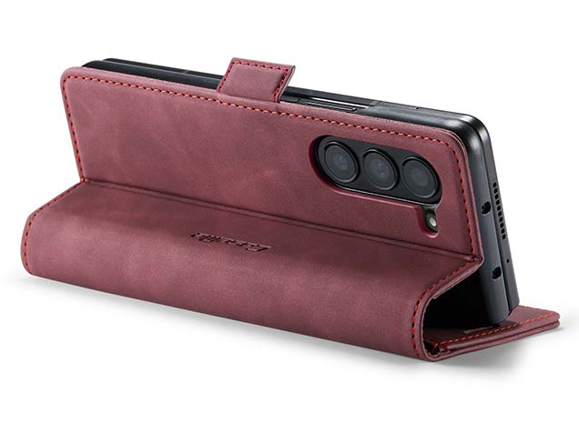 CaseMe Synthetic Leather Wallet Case with Stand for Galaxy Z Fold6 - Burgundy