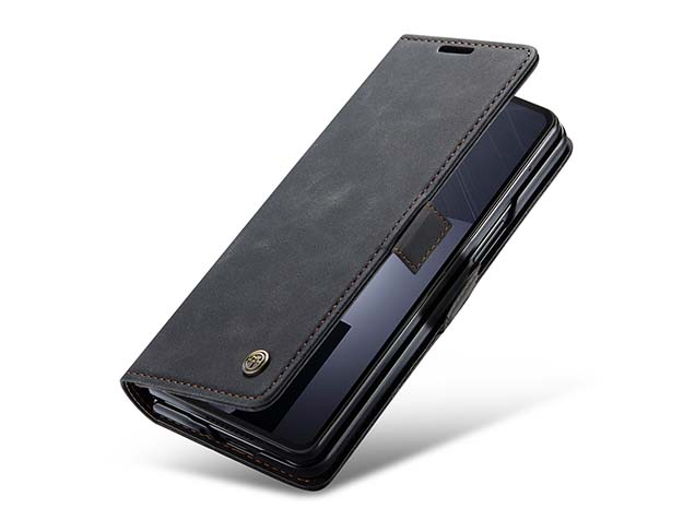 CaseMe Synthetic Leather Wallet Case with Stand for Galaxy Z Fold6 - Charcoal