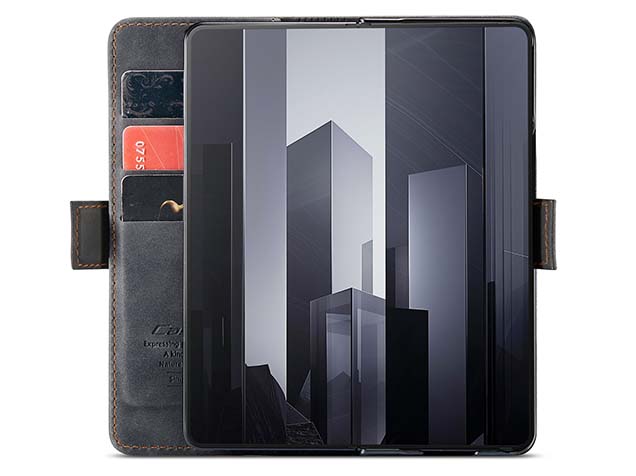 CaseMe Synthetic Leather Wallet Case with Stand for Galaxy Z Fold6 - Charcoal