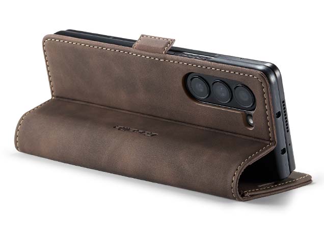 CaseMe Synthetic Leather Wallet Case with Stand for Galaxy Z Fold6 - Chocolate
