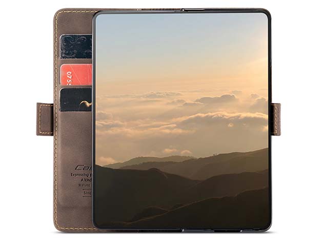 CaseMe Synthetic Leather Wallet Case with Stand for Galaxy Z Fold6 - Chocolate