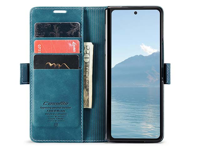 CaseMe Synthetic Leather Wallet Case with Stand for Galaxy Z Fold6 - Teal