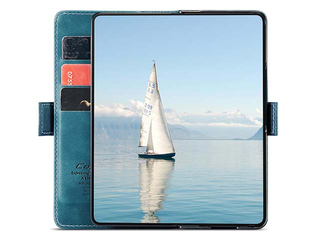 CaseMe Synthetic Leather Wallet Case with Stand for Galaxy Z Fold6 - Teal