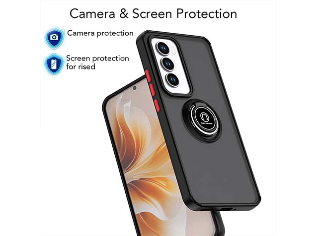 Magnetic Ring Stand Case for OPPO Reno12 - Black