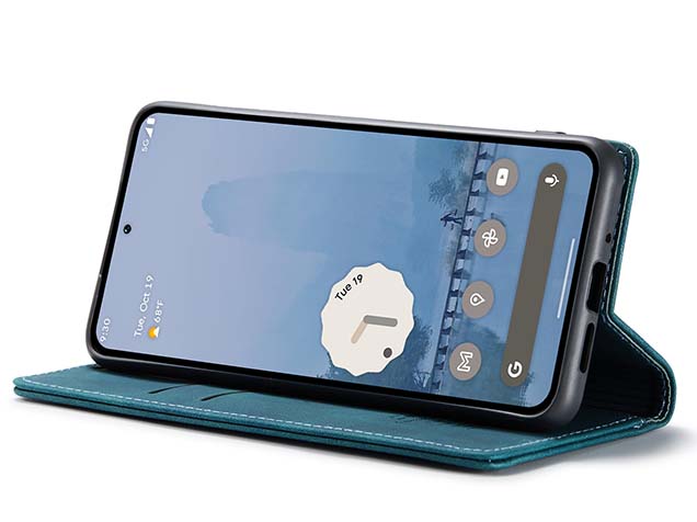CaseMe Slim Synthetic Leather Wallet Case with Stand for Google Pixel 9 Pro XL - Teal