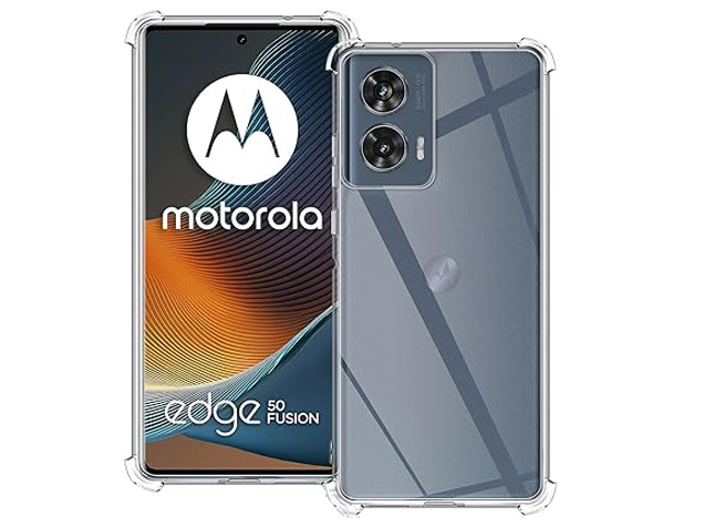 Gel Case with Bumper Edges for Motorola Edge 50 Fusion - Clear Soft Cover