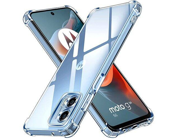 Gel Case with Bumper Edges for Motorola Moto G34 5G - Clear Soft Cover