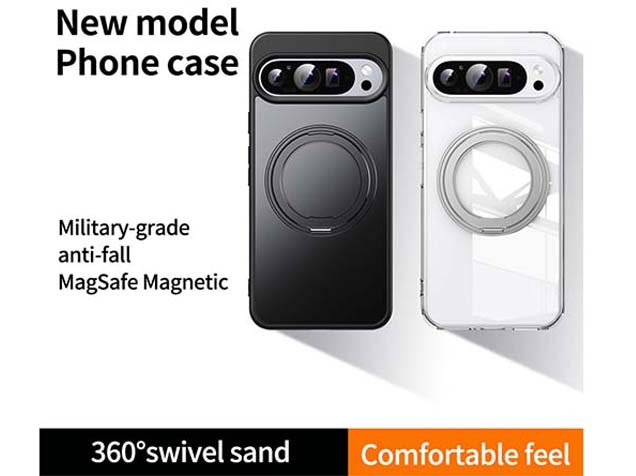 Magnetic Ring Stand Case for Google Pixel 9 Pro XL - Clear