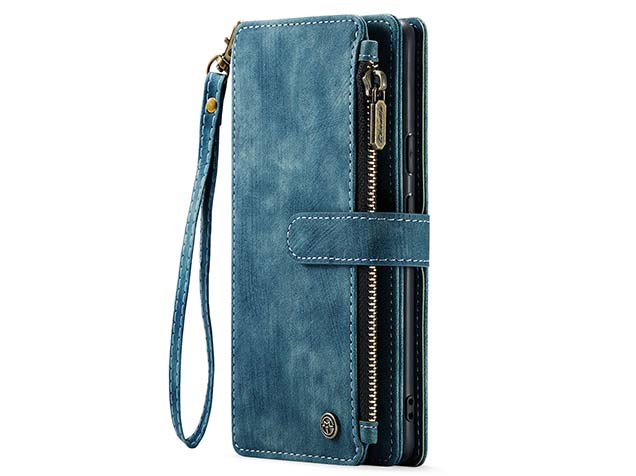 CaseMe Synthetic Leather Wallet Case with Zipper Pocket for Google Pixel 9 - Teal