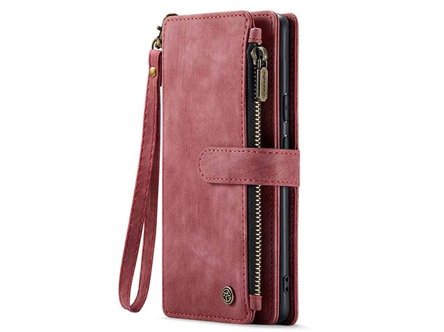 CaseMe Synthetic Leather Wallet Case with Zipper Pocket for Google Pixel 9 - Blush