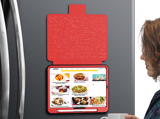 Rugged Synthetic Case with Magnetic Stand for iPad Pro 11 (2024) - Red