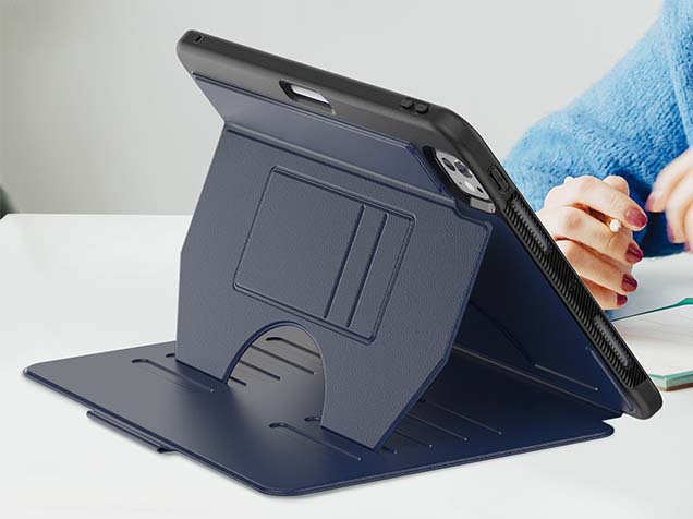 Rugged Synthetic Case with Magnetic Stand for iPad Pro 11 (2024) - Navy
