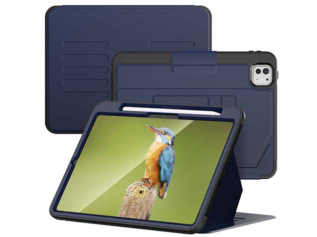 Rugged Synthetic Case with Magnetic Stand for iPad Pro 11 (2024) - Navy
