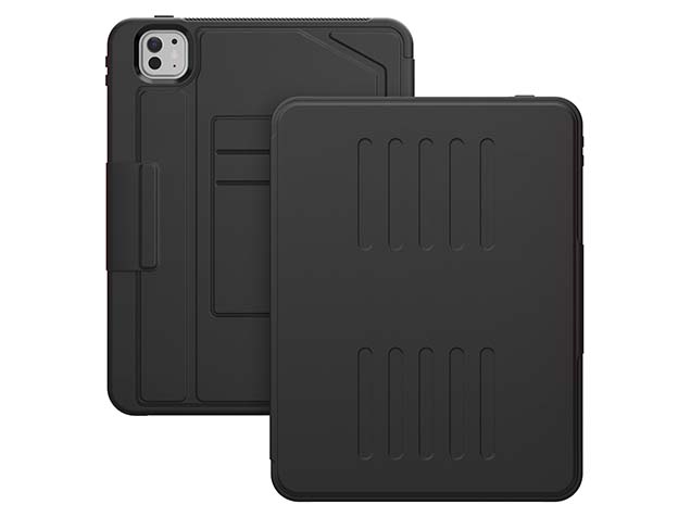 Rugged Synthetic Case with Magnetic Stand for iPad Pro 11 (2024) - Black