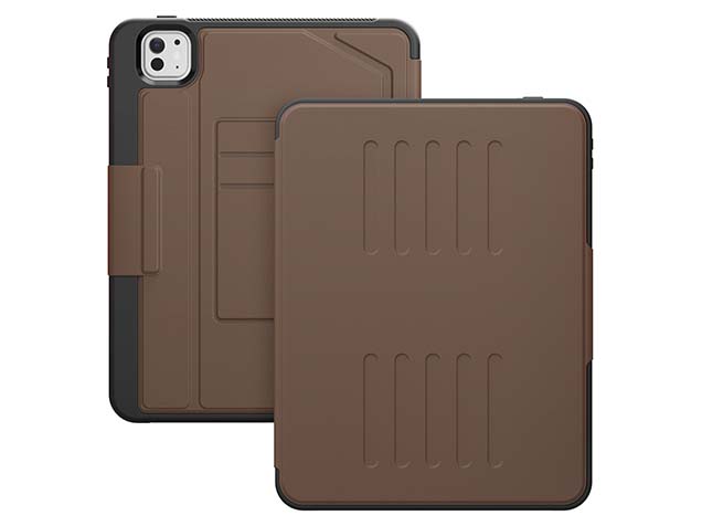 Rugged Synthetic Case with Magnetic Stand for iPad Pro 11 (2024) - Brown