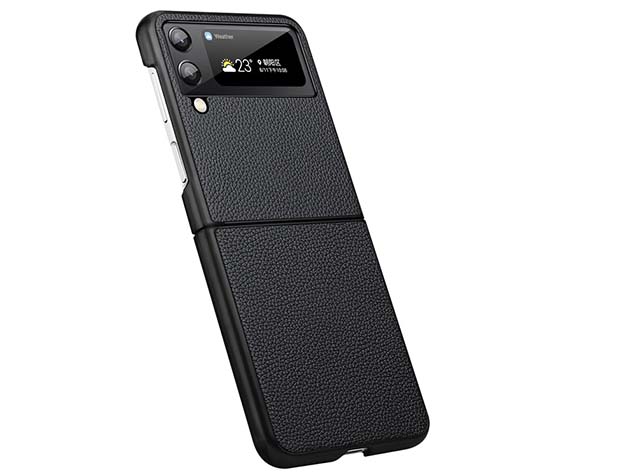 Premium Leather Case for the Samsung Galaxy Z Flip4 - Black