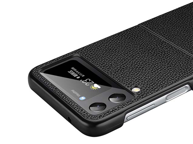 Premium Leather Case for the Samsung Galaxy Z Flip4 - Black