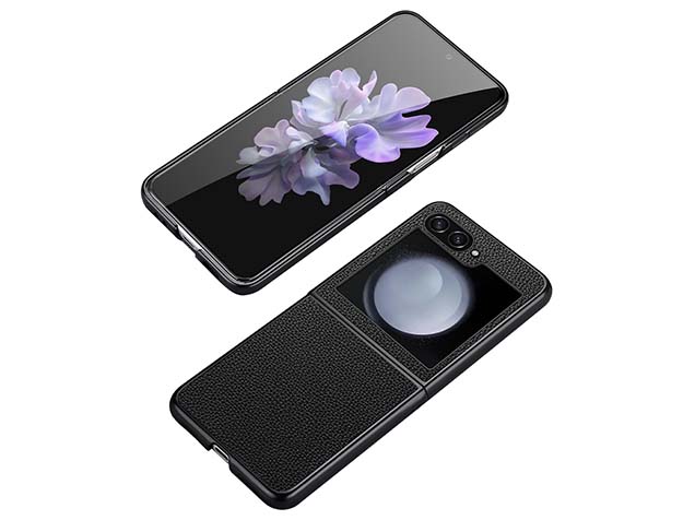 Premium Leather Case for the Samsung Galaxy Z Flip6 - Black