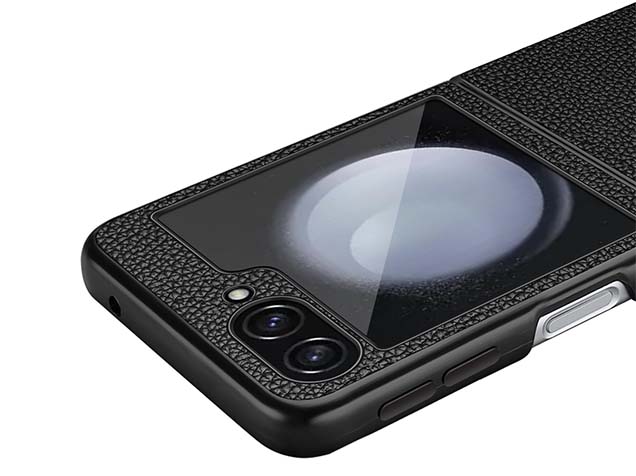 Premium Leather Case for the Samsung Galaxy Z Flip6 - Black