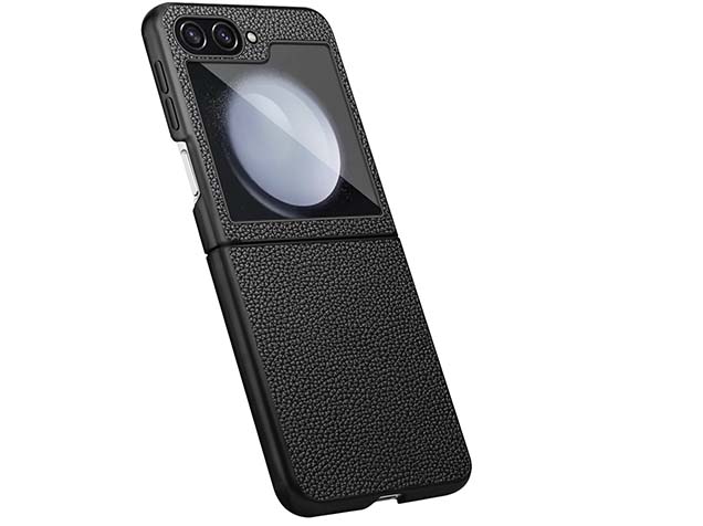 Premium Leather Case for the Samsung Galaxy Z Flip6 - Black