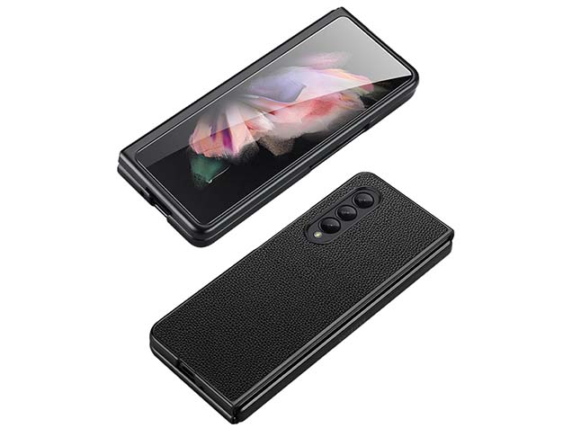Premium Leather Case for the Samsung Galaxy Z Fold4 - Black