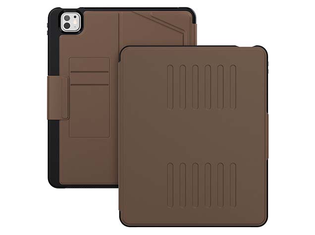 Rugged Synthetic Case with Magnetic Stand for iPad Pro 13 (2024) - Brown