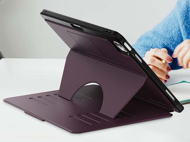 Rugged Synthetic Case with Magnetic Stand for iPad Pro 13 (2024) - Burgundy