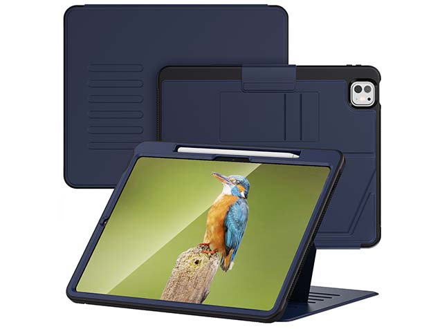 Rugged Synthetic Case with Magnetic Stand for iPad Pro 13 (2024) - Navy